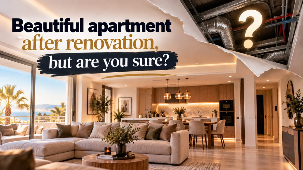 Beautiful apartment after renovation. I found the problem only when I looked up